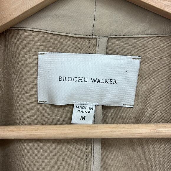 Brochu Walker Tencel-Linen Blend Lightweight Single Button Blazer Silk Trim Med - Picture 5 of 11